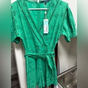 Medium Chic Green Romper by Shore new with tag